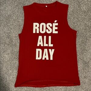 Red 'Rosé All Day' Sleeveless Top